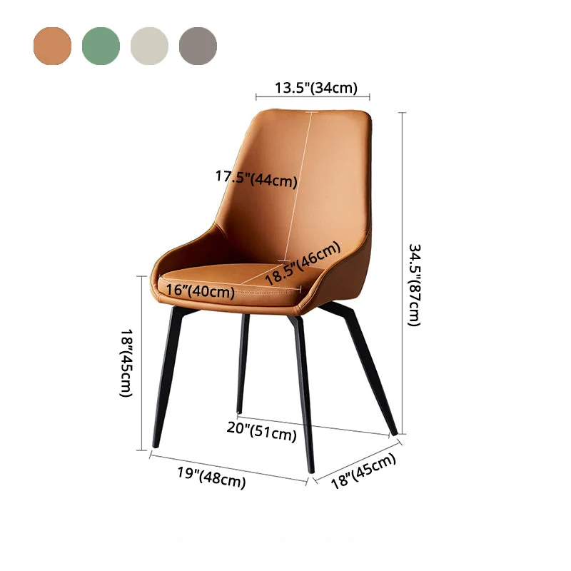 Sedie da sala da pranzo contemporanee metallo Sedie da pranzo ecopelle (set di 4) Clearhalo