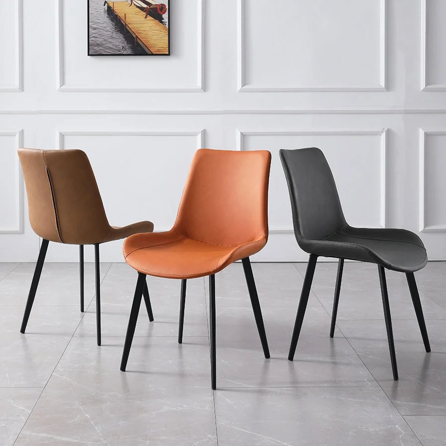 Sedie da sala da pranzo contemporanee metallo Sedie laterali imbottite senza braccioli (set di 2) Clearhalo
