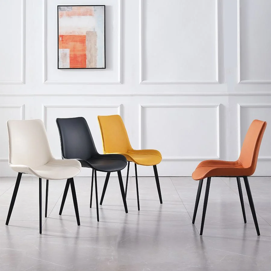 Sedie da sala da pranzo contemporanee metallo Sedie laterali imbottite senza braccioli (set di 2) Clearhalo