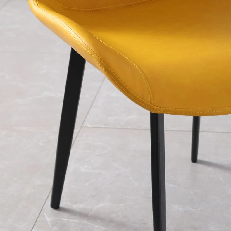 Sedie da sala da pranzo contemporanee metallo Sedie laterali imbottite senza braccioli (set di 2) Clearhalo