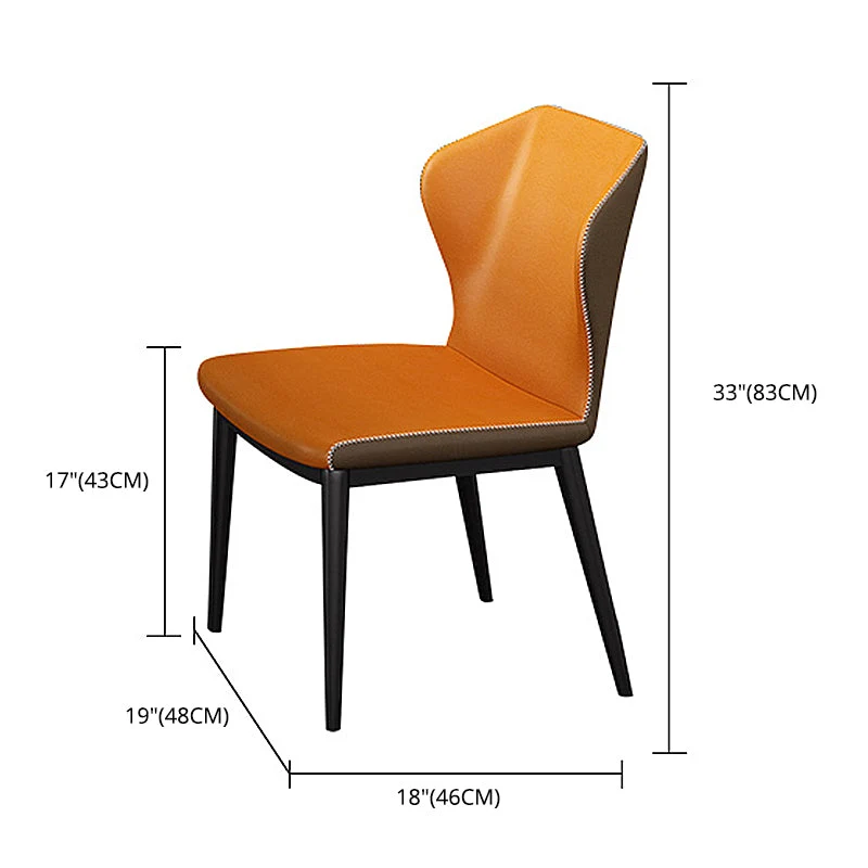 Sedie da sala da pranzo contemporanee metallo Sedie da pranzo senza braccioli ecopelle (set di 4) Clearhalo