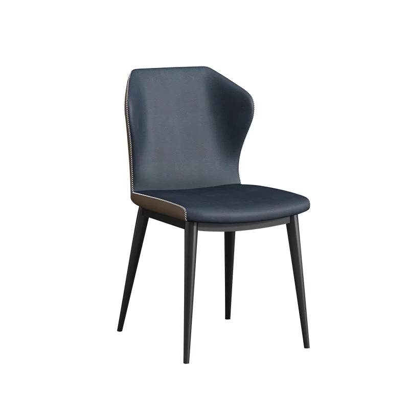 Sedie da sala da pranzo contemporanee metallo Sedie da pranzo senza braccioli ecopelle (set di 4) Clearhalo