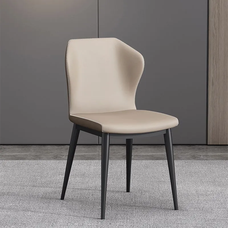 Sedie da sala da pranzo contemporanee metallo Sedie da pranzo senza braccioli ecopelle (set di 4) Clearhalo