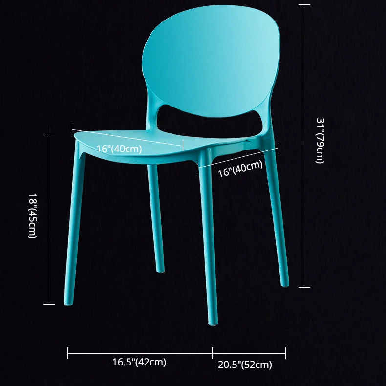 Sedie da sala da pranzo contemporanee plastica Sedie laterali da pranzo con schienale aperto con finitura opaca Clearhalo