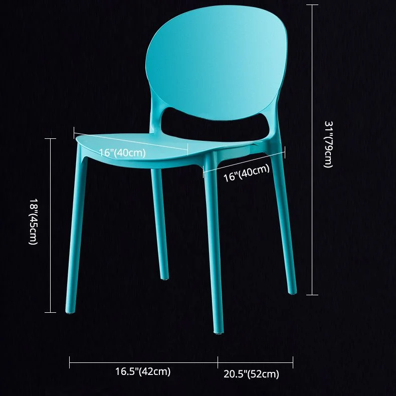 Sedie da sala da pranzo contemporanee plastica Sedie laterali da pranzo con schienale aperto con finitura opaca Clearhalo