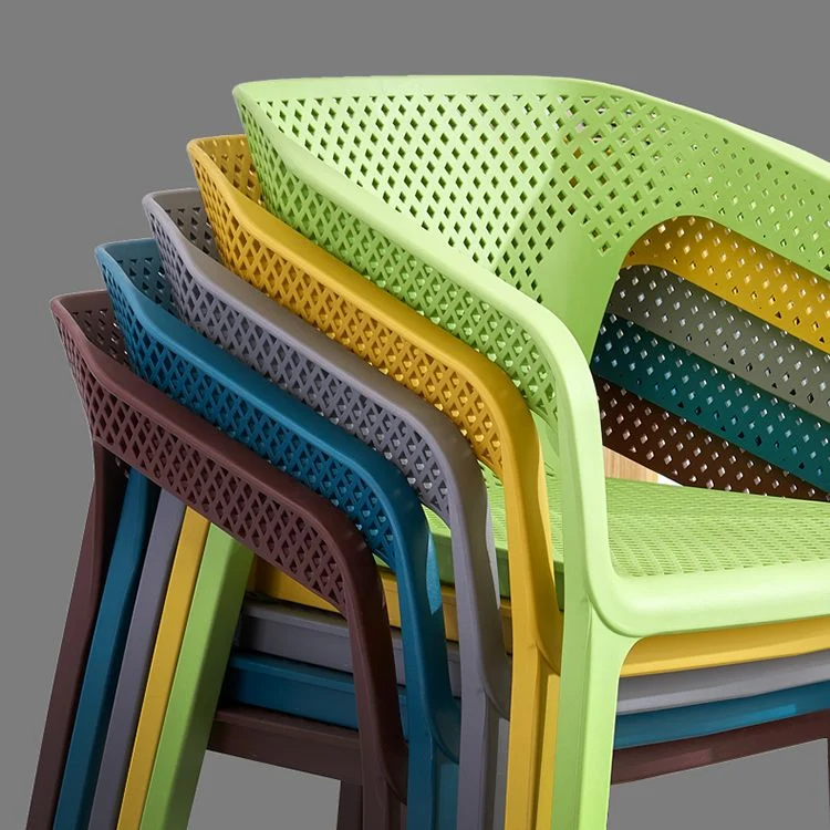 Sedie da sala da pranzo contemporanee Poltroncina da pranzo plastica per uso domestico (set di 4) Clearhalo