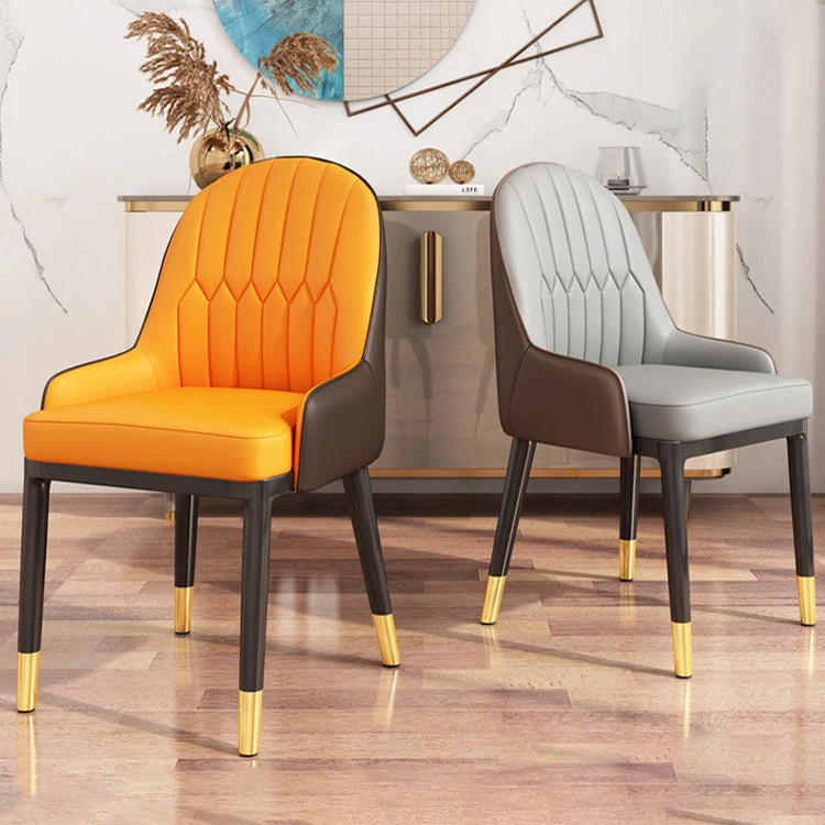Sedie da sala da pranzo Glam Metal Poltrone imbottite tessuto ecopelle Clearhalo