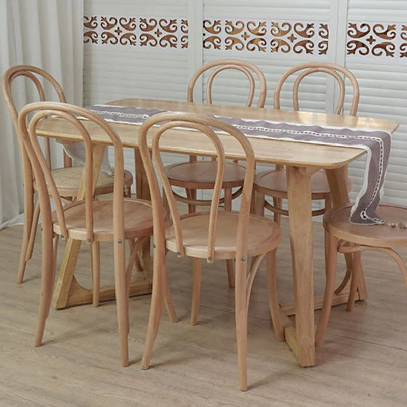 Sedie da sala da pranzo legno della fattoria Sedie da pranzo senza braccioli con schienale aperto per ristorante Clearhalo