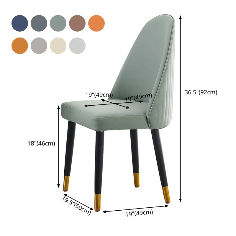 Sedie da sala da pranzo legno glamour Sedie da pranzo imbottite senza braccioli per uso domestico (set di 2) Clearhalo
