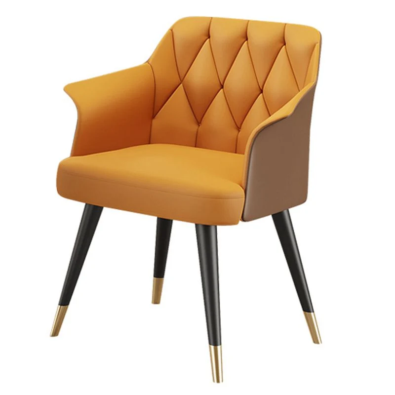 Sedie da sala da pranzo metallo glamour Poltrona da pranzo ecopelle per uso domestico Clearhalo
