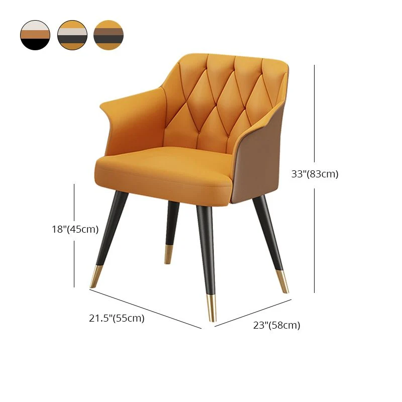 Sedie da sala da pranzo metallo glamour Poltrona da pranzo ecopelle per uso domestico Clearhalo