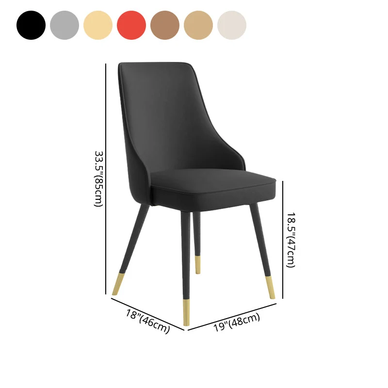 Sedie da sala da pranzo metallo glamour Sedia Parsons da pranzo ecopelle senza braccioli per uso ristorante Clearhalo