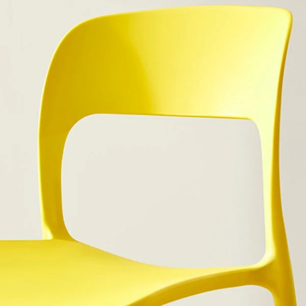 Sedie da sala da pranzo plastica contemporanea Sedia laterale da pranzo con schienale aperto per uso ristorante Clearhalo