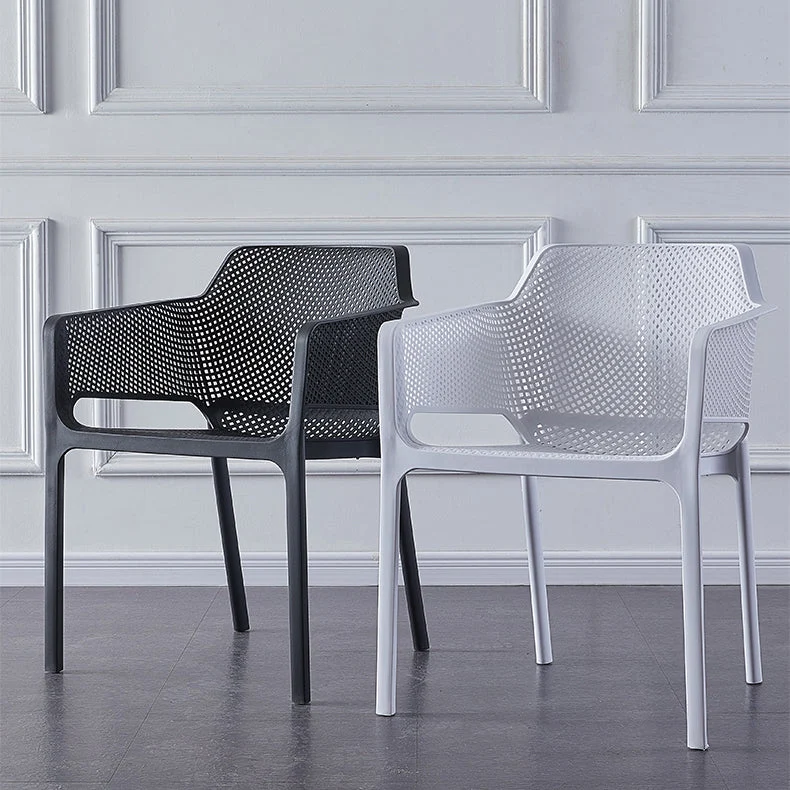Sedie da sala da pranzo stile moderno Poltrone impilabili con gambe plastica Clearhalo