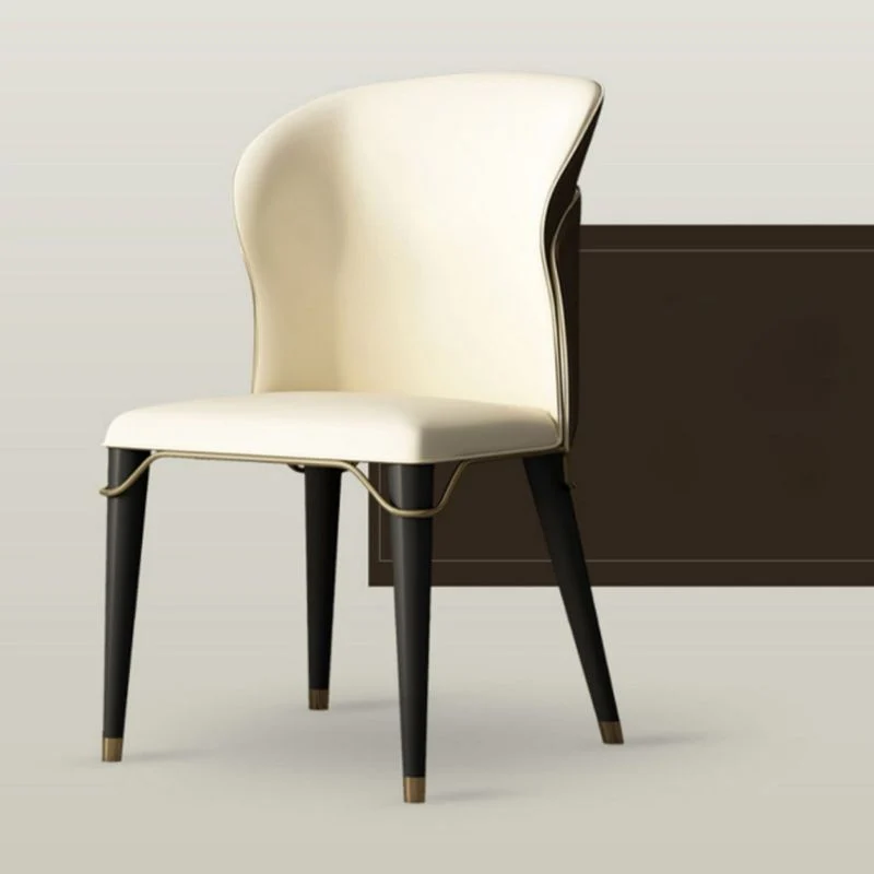Sedie scandinave con schienale massiccio senza braccioli Sedie da pranzo pelle per cucina Clearhalo