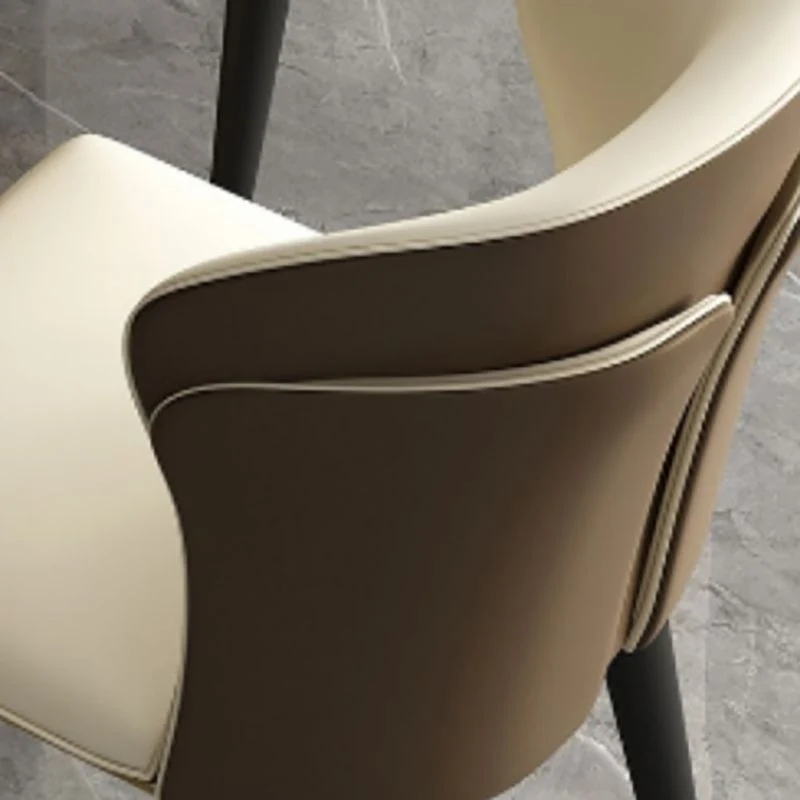 Sedie scandinave con schienale massiccio senza braccioli Sedie da pranzo pelle per cucina Clearhalo