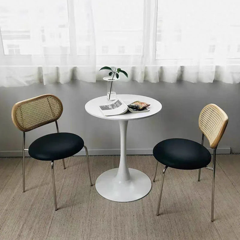 Sedie senza braccioli laterali posteriori aperte stile industriale Sedie laterali da pranzo pelle Clearhalo