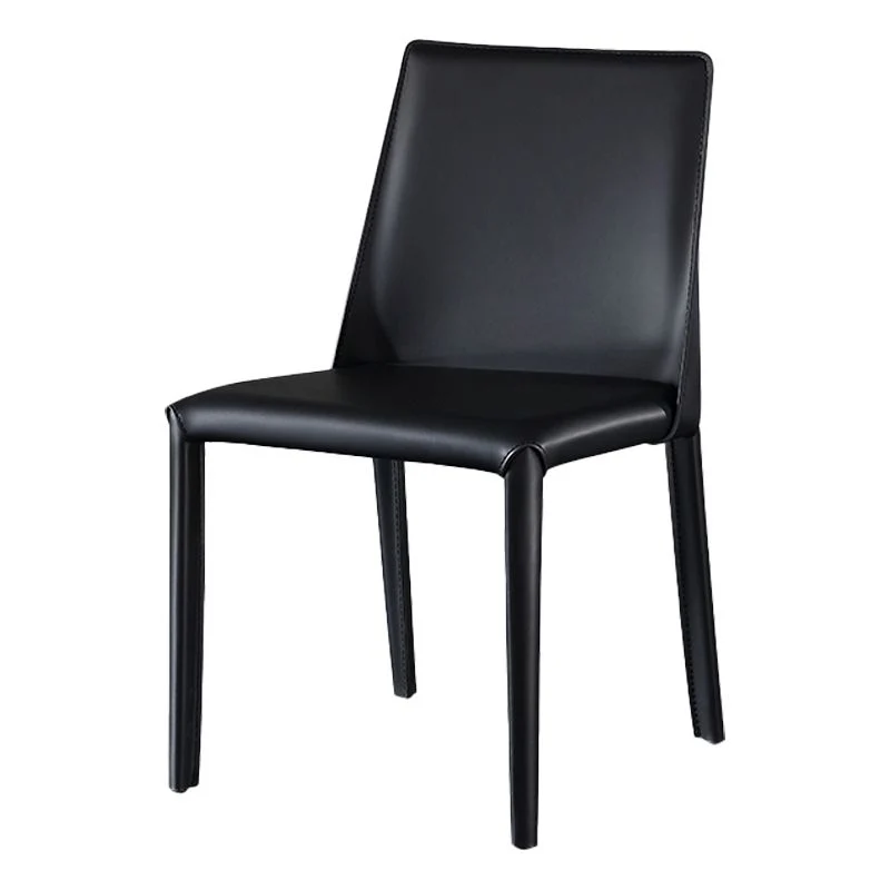 Sedie senza braccioli per sala da pranzo glamour Sedie da pranzo con base metallo ecopelle Clearhalo
