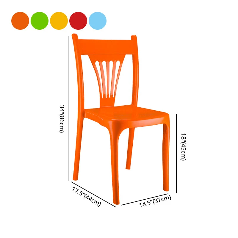 Sedie senza braccioli da pranzo plastica stile moderno. Poltrona impilabile con schienale doghe Clearhalo