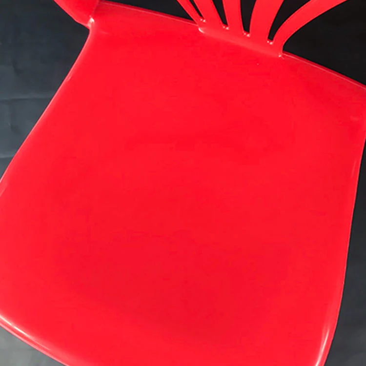 Sedie senza braccioli da pranzo plastica stile moderno. Poltrona impilabile con schienale doghe Clearhalo