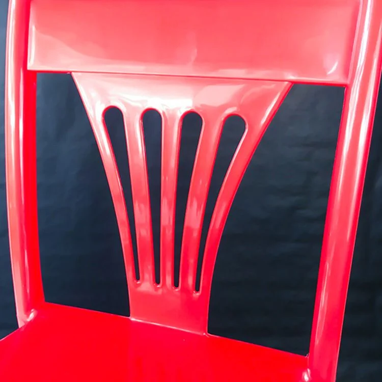 Sedie senza braccioli da pranzo plastica stile moderno. Poltrona impilabile con schienale doghe Clearhalo