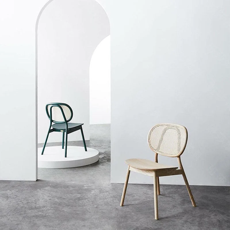 Sedie senza braccioli stile nordico Sedie da pranzo con schienale aperto legno Clearhalo