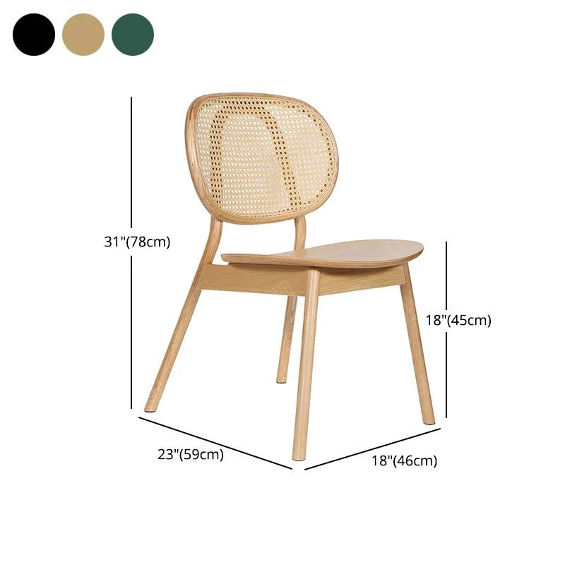 Sedie senza braccioli stile nordico Sedie da pranzo con schienale aperto legno Clearhalo
