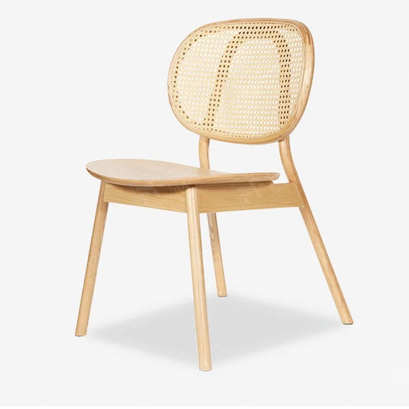 Sedie senza braccioli stile nordico Sedie da pranzo con schienale aperto legno Clearhalo