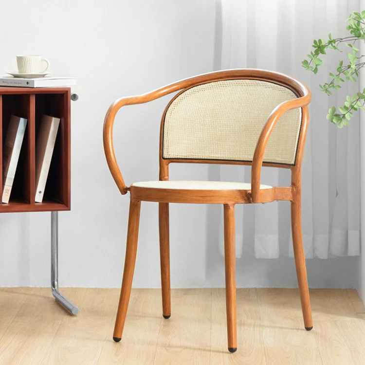 Sedie Stile Moderno Poltrona da Pranzo Impilabile con Gambe Legno per Cucina Clearhalo