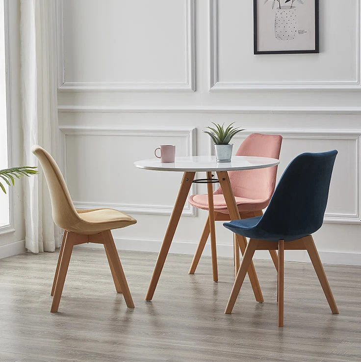 Sedie stile moderno Sedia da cucina senza braccioli con gambe legno Clearhalo