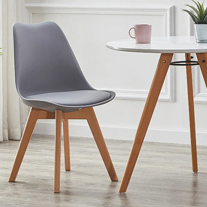 Sedie stile moderno Sedia da cucina senza braccioli con gambe legno Clearhalo