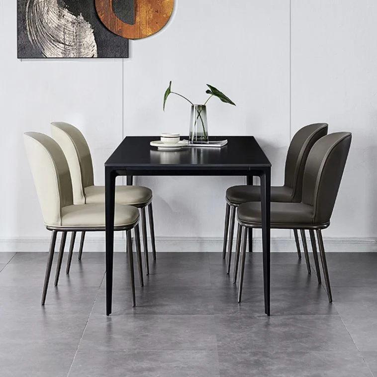 Sedie Stile Moderno Sedia Senza Braccioli per Cucina con Gambe Metallo Clearhalo