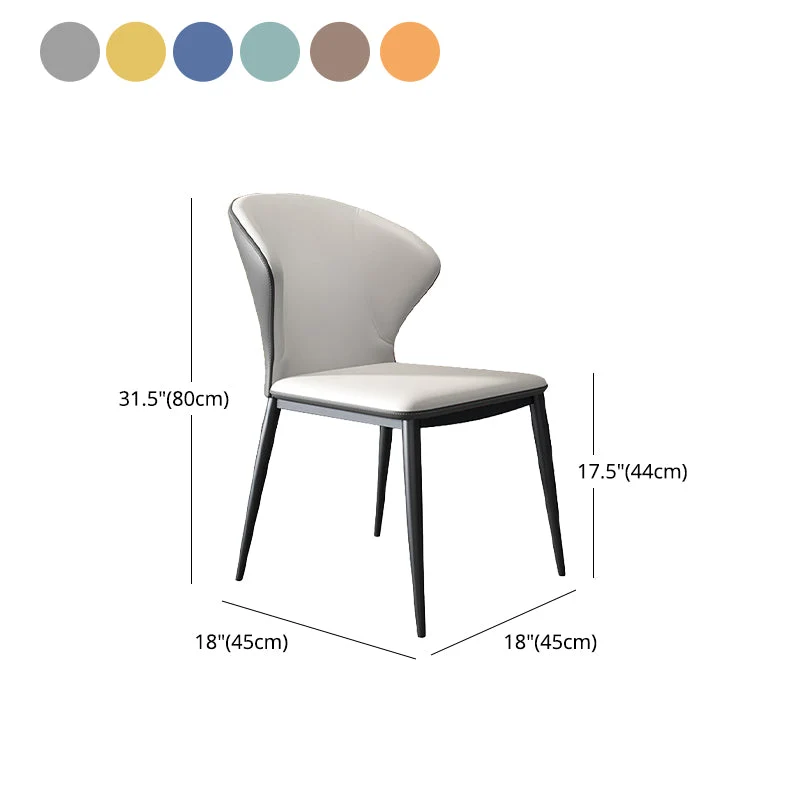 Sedie stile moderno Sedie da pranzo senza braccioli per cucina con gambe metallo Clearhalo