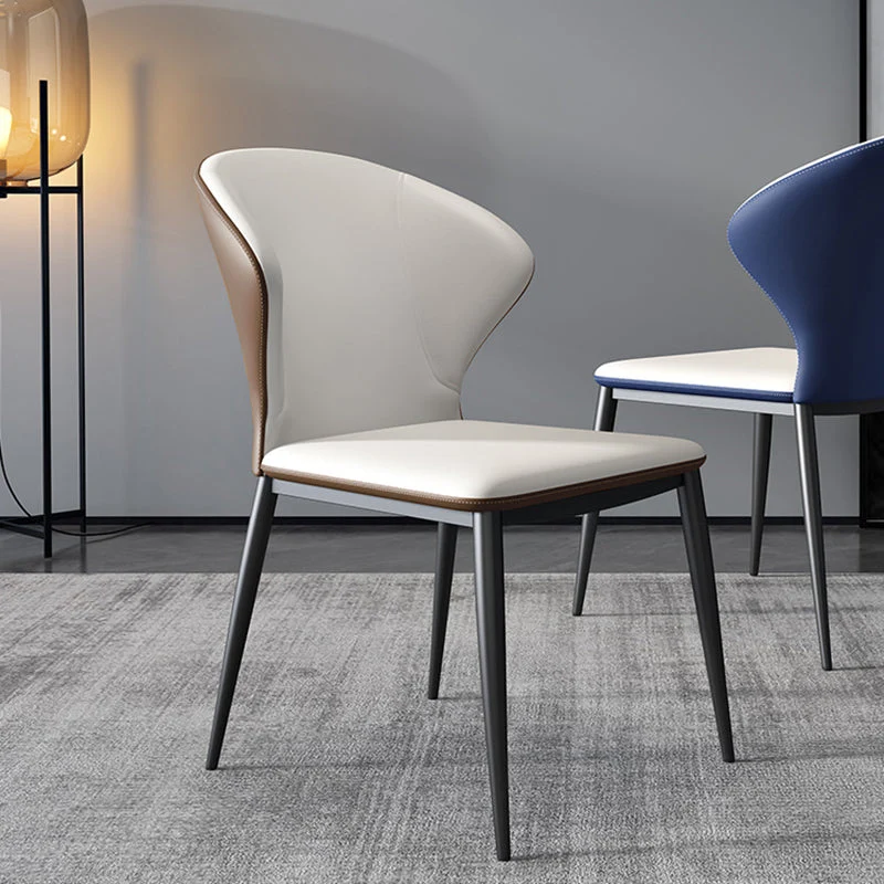 Sedie stile moderno Sedie da pranzo senza braccioli per cucina con gambe metallo Clearhalo