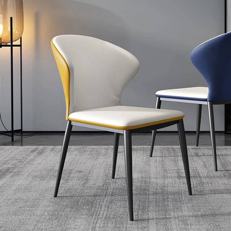Sedie stile moderno Sedie da pranzo senza braccioli per cucina con gambe metallo Clearhalo