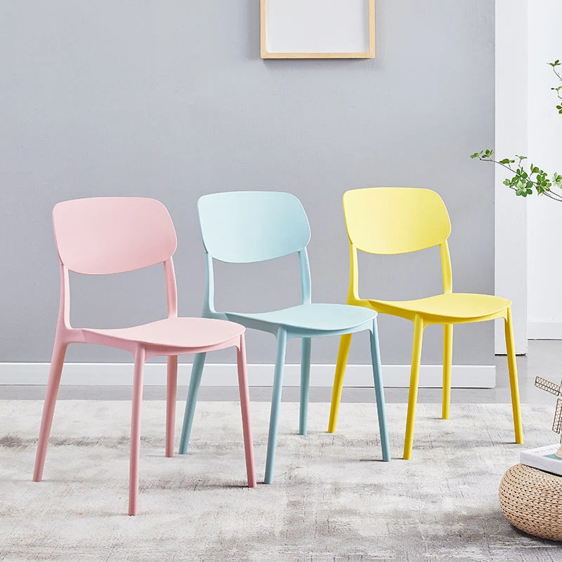 Sedie stile nordico glamour Sedia da cucina senza braccioli con gambe plastica Clearhalo
