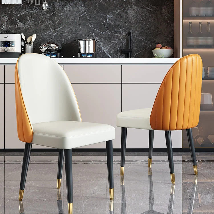 Sedie stile nordico glamour Sedia da pranzo senza braccioli per cucina con gambe metallo Clearhalo