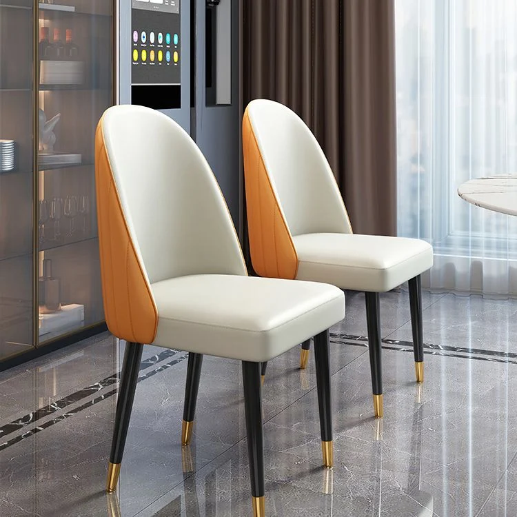 Sedie stile nordico glamour Sedia da pranzo senza braccioli per cucina con gambe metallo Clearhalo