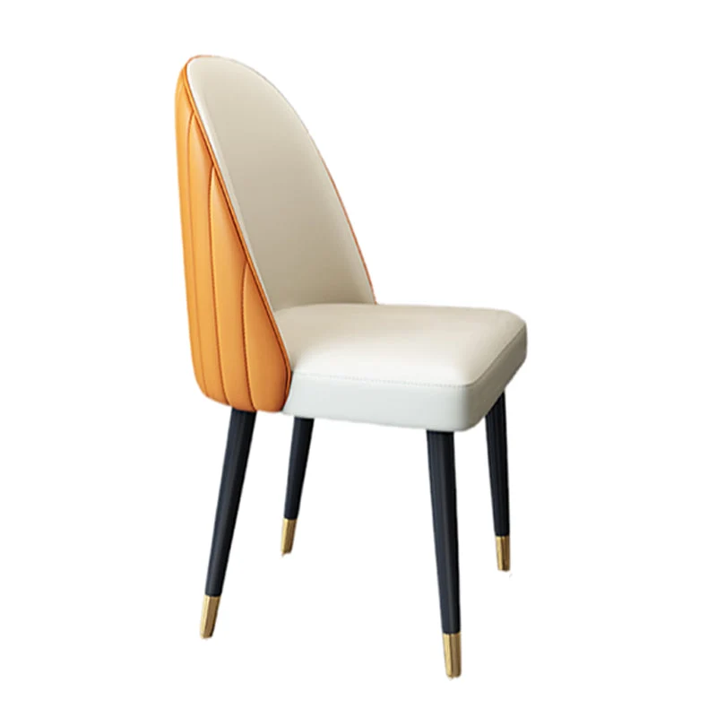 Sedie stile nordico glamour Sedia da pranzo senza braccioli per cucina con gambe metallo Clearhalo