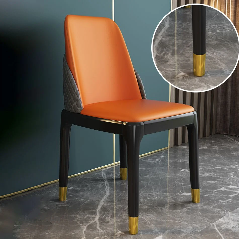 Sedie stile nordico Sedia da pranzo Parsons poliuretano con gambe legno per cucina Clearhalo