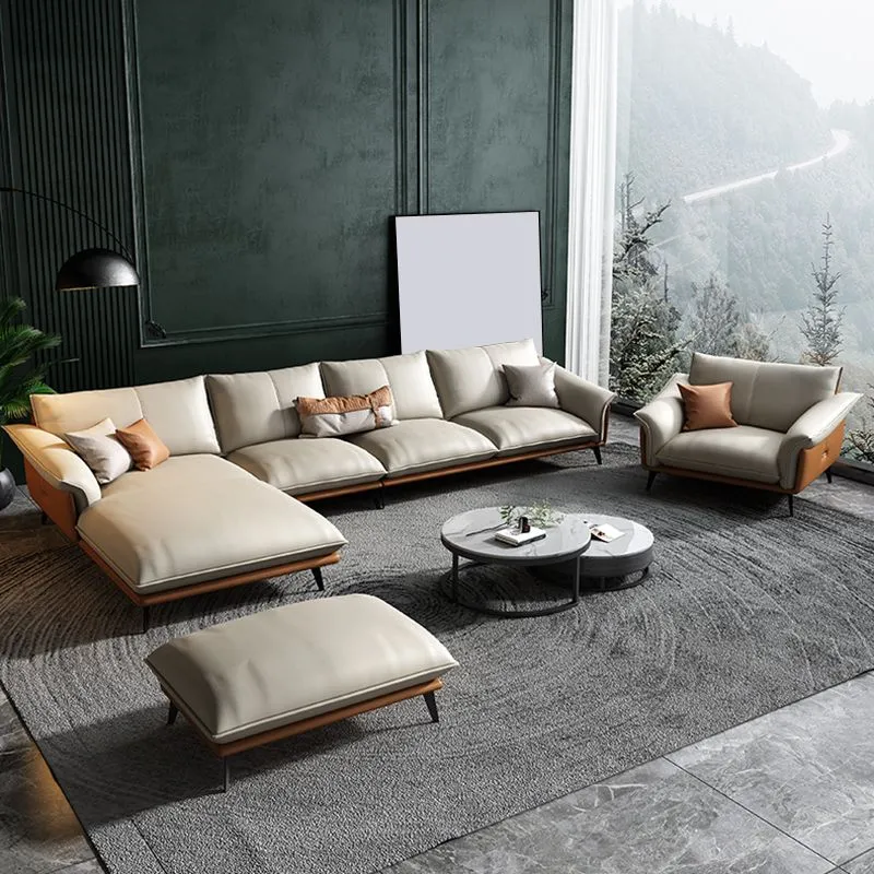 Sedile imbottito spugna di pelle con cuscino schienale divano componibile bianco/arancione/verde/grigio Clearhalo