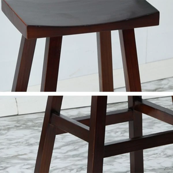 Sedile sagomato Poggiapiedi Sgabello ad altezza contrappeso Sgabello da bar e bancone moderno legno massello Clearhalo