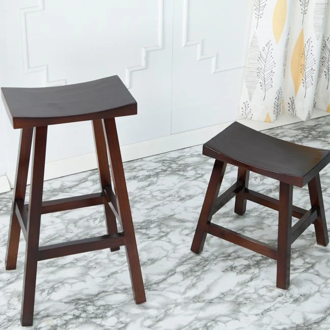 Sedile sagomato Poggiapiedi Sgabello ad altezza contrappeso Sgabello da bar e bancone moderno legno massello Clearhalo