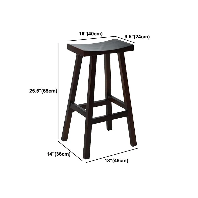 Sedile sagomato Poggiapiedi Sgabello ad altezza contrappeso Sgabello da bar e bancone moderno legno massello Clearhalo