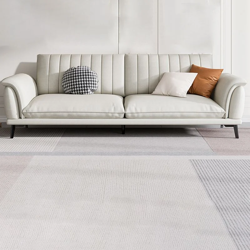 Sedute ecopelle per soggiorno con braccioli svasati con cuscino cucito glamour Clearhalo