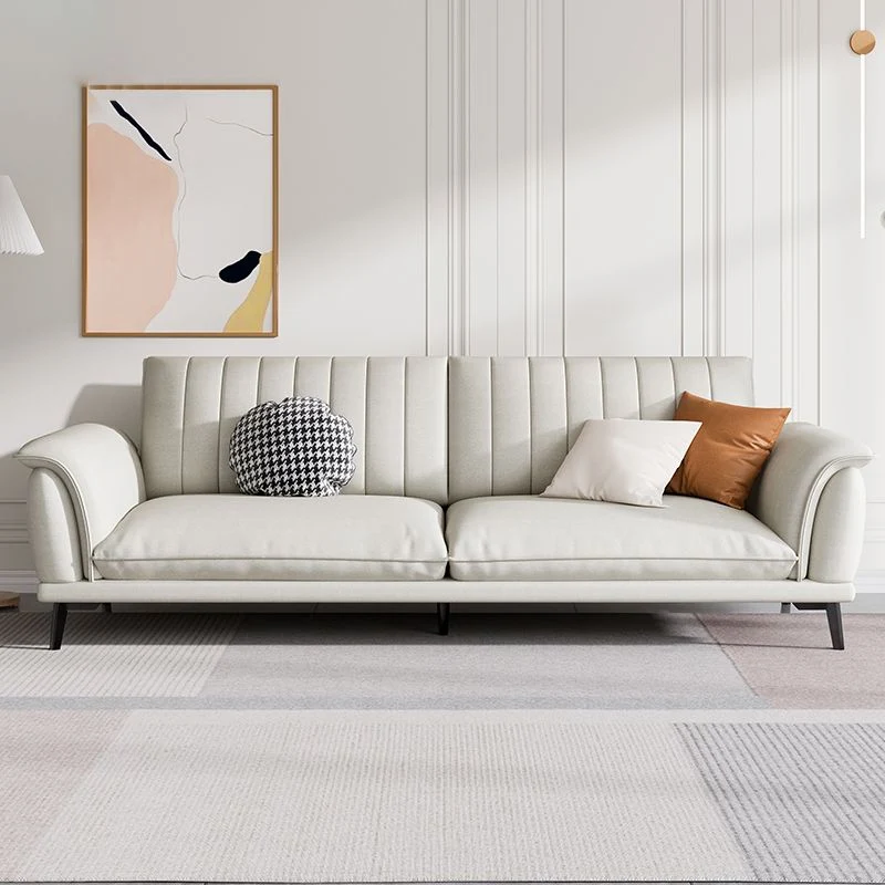 Sedute ecopelle per soggiorno con braccioli svasati con cuscino cucito glamour Clearhalo