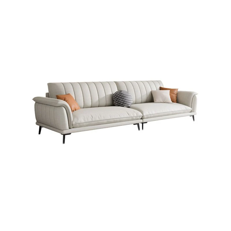 Sedute ecopelle per soggiorno con braccioli svasati con cuscino cucito glamour Clearhalo