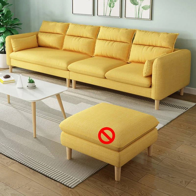 Sedute moderne lino con braccioli quadrati standard con schienale cucito e schienale cucito Clearhalo