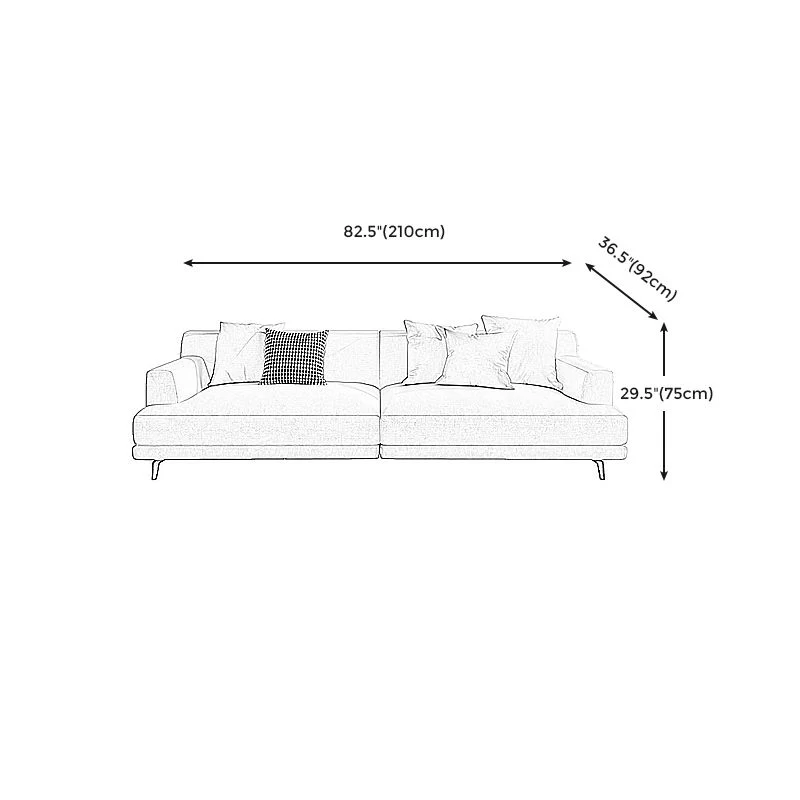 Sedute standard con bracciolo incassato per soggiorno fisso resistente alle macchie Clearhalo
