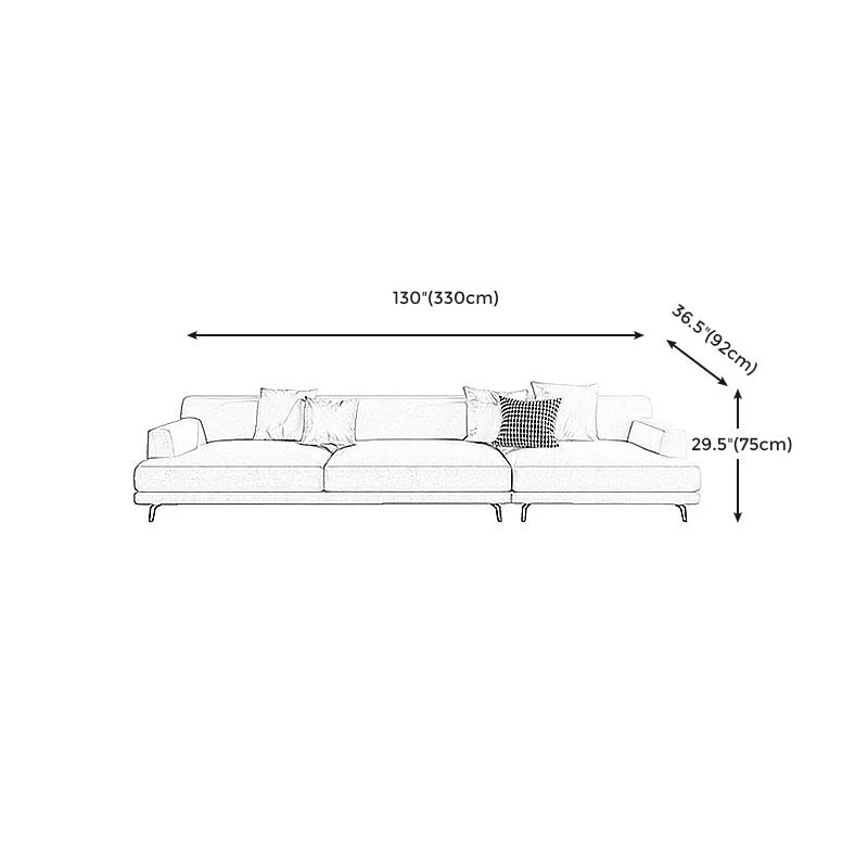 Sedute standard con bracciolo incassato per soggiorno fisso resistente alle macchie Clearhalo